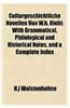 Culturgeschichtliche Novellen Von W.H. Riehl; With Grammatical, Philological and Historical Notes, and a Complete Index