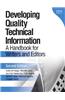 Developing Quality Technical Information: A Handbook for Writers and Editors