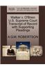 Walker V. O'Brien U.S. Supreme Court Transcript of Record with Supporting Pleadings
