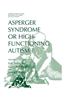 Asperger Syndrome or High-Functioning Autism?