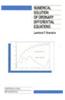 Numerical Solution of Ordinary Differential Equations