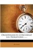 Ordonnances Concernat Les Donations ......