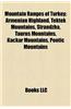 Mountain Ranges of Turkey: Armenian Highland, Tektek Mountains, Strandzha, Taurus Mountains, Kackar Mountains, Pontic Mountains