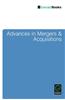 Advances in Mergers and Acquisitions