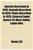 Species Described in 1925: Animals Described in 1925, Plants Described in 1925, Colossal Squid, Spruce-Fir Moss Spider, Lippia Alba