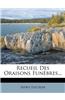 Recueil Des Oraisons Funebres...