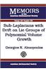 Sub-Laplacians with Drift on Lie Groups of Polynomial Volume Growth