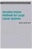 Iterative Krylov Methods for Large Linear Systems