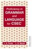 Proficiency in Grammar and Language for CSEC