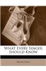 What Every Singer Should Know