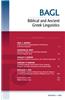 Biblical and Ancient Greek Linguistics, Volume 2