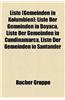 Liste (Gemeinden in Kolumbien): Liste Der Gemeinden in Boyaca, Liste Der Gemeinden in Cundinamarca, Liste Der Gemeinden in Santander