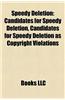 Speedy Deletion: Candidates for Speedy Deletion, Candidates for Speedy Deletion as Copyright Violations
