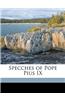 Specches of Pope Pius IX