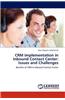 Crm Implementation in Inbound Contact Center