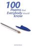 100 Poems That Everyone Should Read