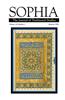 Sophia Volume 14, No. 1
