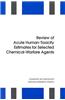 Review of Acute Human-Toxicity Estimates for Selected Chemical-Warfare Agents