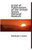 A List of Publications of the United States National Museum