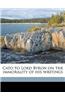 Cato to Lord Byron on the Immorality of His Writings