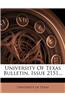 University of Texas Bulletin, Issue 2151...