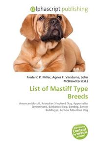List of Mastiff Type Breeds