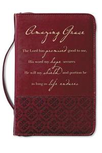 Amazing Grace Rich Red Book & Bible Cover, Large