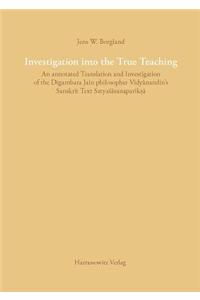 Examination Into the True Teaching: Vidyanandin's Satyasasanapariksa