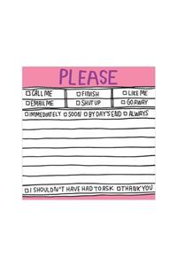 Hand Lettered Sticky Notes: Please