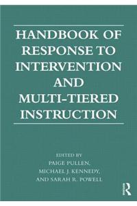 Handbook of Response to Intervention and Multi-tiered Instruction