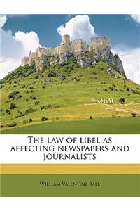 The Law of Libel as Affecting Newspapers and Journalists