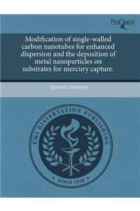 Modification of Single-Walled Carbon Nanotubes for Enhanced Dispersion and the Deposition of Metal Nanoparticles on Substrates for Mercury Capture.