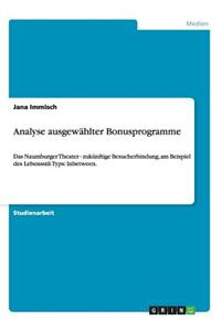 Analyse Ausgewahlter Bonusprogramme