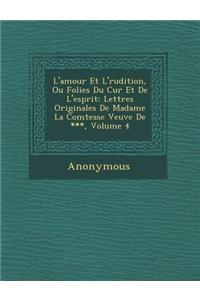L'Amour Et L' Rudition, Ou Folies Du C Ur Et de L'Esprit: Lettres Originales de Madame La Comtesse Veuve de ***, Volume 4