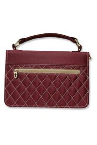 Aspen Jewel Fabric Large Burgundy Bible Cover
