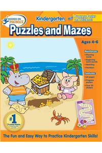 Hooked on Learning Kindergarten Puzzles and Mazes [With Poster]