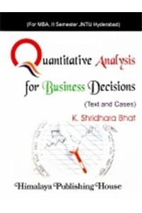 Quantitative Alysis For  Business Decision
