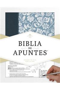 Rvr 1960 Biblia de Apuntes - Azul - Piel Genuina y Tela Impresa