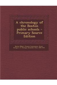 A Chronology of the Boston Public Schools
