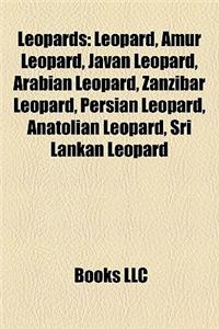 Leopards: Leopard, Persian Leopard, Indian Leopard, Amur Leopard, Arabian Leopard, Javan Leopard, Indo-Chinese Leopard, Zanzibar