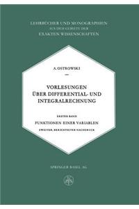 Vorlesungen Uber Differential- Und Integralrechnung: Funktionen Einer Variablen