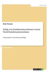 Erfolg Von Familienunternehmen Versus Nicht-Familienunternehmen
