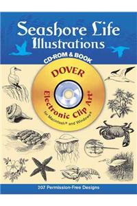 Seashore Life Illustrations CD-ROM and Book [With CDROM]
