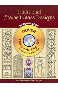 Traditional Stained Glass Designs [With CDROM]