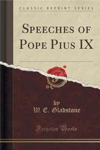Speeches of Pope Pius IX (Classic Reprint)