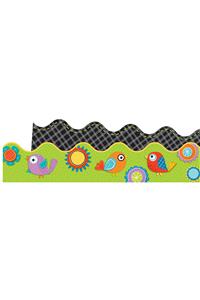 Boho Birds & Blooms Scalloped Borders