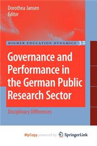 Governance and Performance in the German Public Research Sector