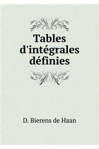 Tables D'Integrales Definies