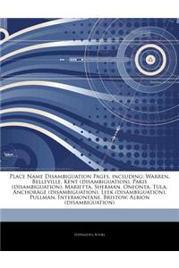 Articles on Place Name Disambiguation Pages, Including: Warren, Belleville, Kent (Disambiguation), Paris (Disambiguation), Marietta, Sherman, Oneonta,
