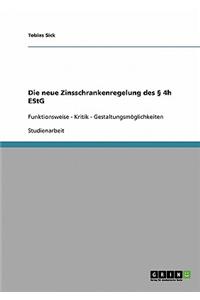 Neue Zinsschrankenregelung Des 4h Estg